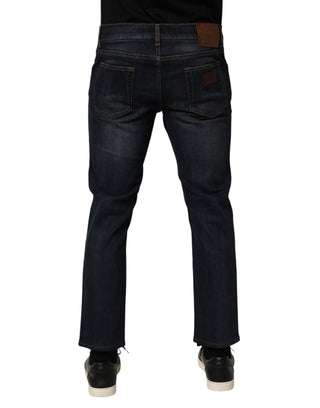 Dolce & Gabbana Dark Blue Cotton Skinny Men Denim Jeans