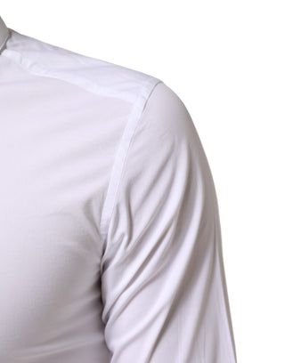 Dolce & Gabbana White Cotton GOLD Formal Men Dress Shirt