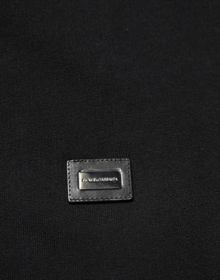 Dolce & Gabbana Sweater Black Cotton Hooded Men Sweatshirt Sweater