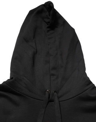Dolce & Gabbana Black Printed Hooded Men Sweatshirt Sweater
