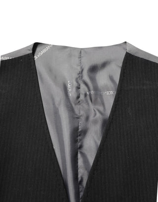 Dolce & Gabbana Black Cotton Waistcoat Dress Men Formal Vest