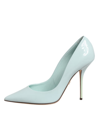 Dolce & Gabbana Mint Green Leather Stiletto Heels Pumps Shoes