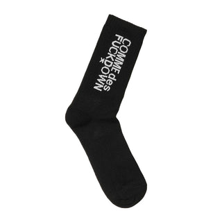 Comme Des Fuckdown Black Cotton Sock