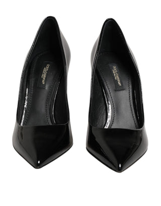 Dolce & Gabbana Black Leather Stiletto Heels Pumps Shoes