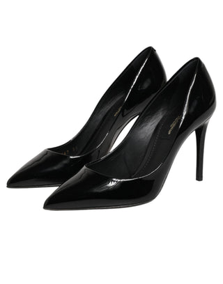 Dolce & Gabbana Black Leather Stiletto Heels Pumps Shoes