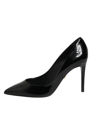 Dolce & Gabbana Black Leather Stiletto Heels Pumps Shoes