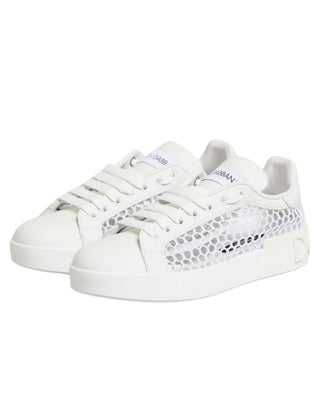 Dolce & Gabbana White Mesh Inserts Low Top Sneakers Shoes