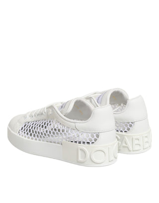 Dolce & Gabbana White Mesh Inserts Low Top Sneakers Shoes