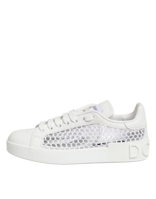 Dolce & Gabbana White Mesh Inserts Low Top Sneakers Shoes