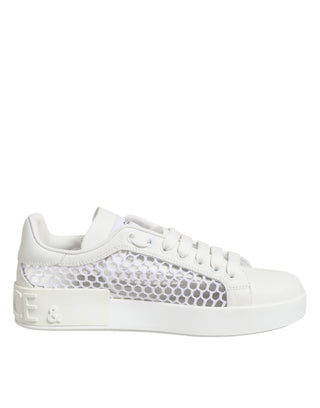 Dolce & Gabbana White Mesh Inserts Low Top Sneakers Shoes