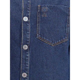 Ami Paris Blue Cotton Denim Jacket