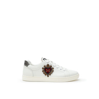 Dolce & Gabbana White Leather Low Top Sneakers