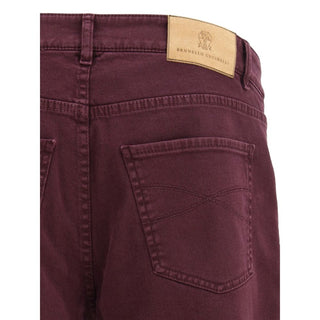 Brunello Cucinelli Purple Cotton Slim Fit Jeans