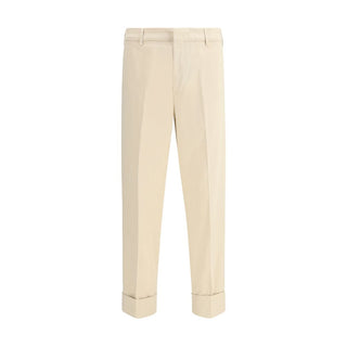 Cruna Beige Cotton Casual Pants