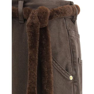 Darkpark Brown Cotton Casual Pants