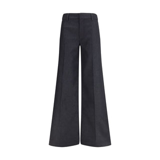Darkpark Black Polyester Flared Pants