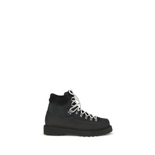 Diemme Black Calf Leather Bos Taurus Lace-Up Boots