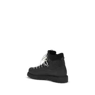 Diemme Black Calf Leather Bos Taurus Lace-Up Boots