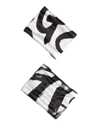 Dolce & Gabbana Black White DG Logo Silk 1 Pair Wristband