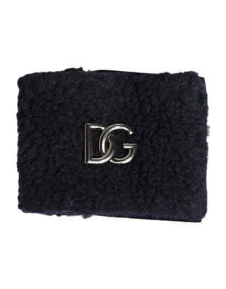 Dolce & Gabbana Black Polyester Logo Plaque Men One Size Wristband