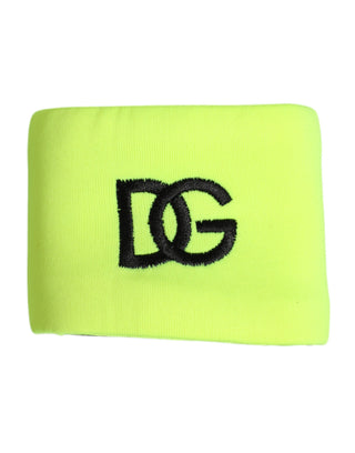 Dolce & Gabbana Yellow Green Silk DG Logo Men Wristband