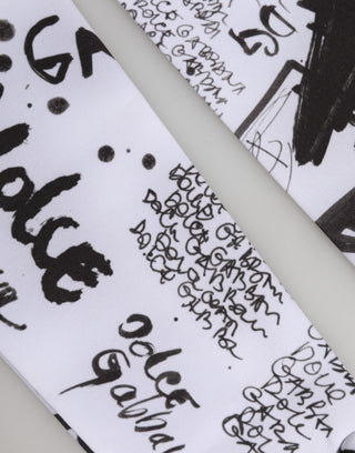 Dolce & Gabbana Black White DG Logo Elbow Length Mitten Gloves