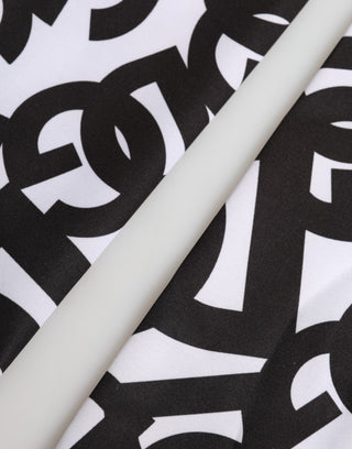 Dolce & Gabbana Black White DG Logo Elbow Length Mitten Gloves