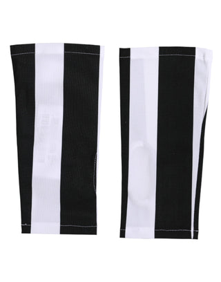 Dolce & Gabbana Black White Nylon Fingerless Wrist Length Gloves