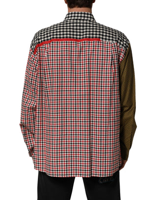 Dolce & Gabbana Multicolor Cotton Collared Checkered Shirt