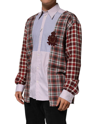 Dolce & Gabbana Multicolor Cotton Collared Checkered Shirt