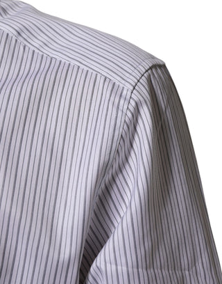 Dolce & Gabbana White Stripes Long Sleeves GOLD Dress Shirt