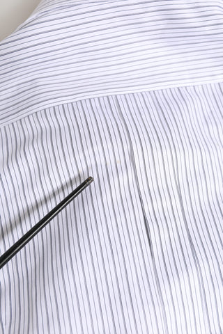 Dolce & Gabbana White Stripes Long Sleeves GOLD Dress Shirt