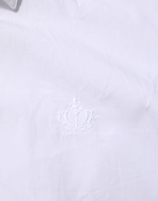 Dolce & Gabbana White Cotton Collared Men MARTINI Dress Shirt