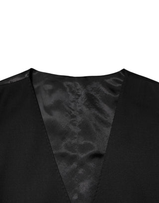 Dolce & Gabbana Black Polyester Dress Formal Waistcoat Vest