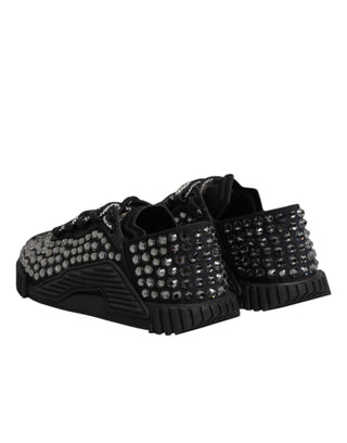 Dolce & Gabbana Shoes Black Embellished Low Top NS1 Sneakers Shoes