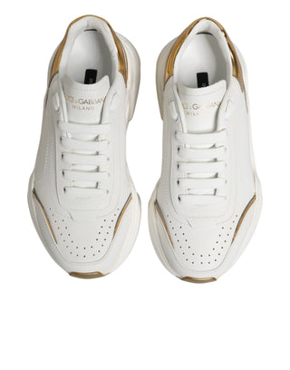 Dolce & Gabbana White Gold Daymaster Low Top Sneakers Shoes