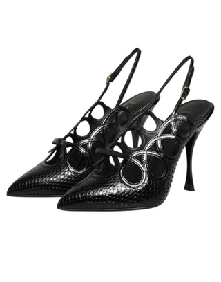 Dolce & Gabbana Leather High Heels Slingback Shoes