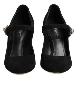 Dolce & Gabbana Black Embellsihed High Heels MARY JANES Shoes