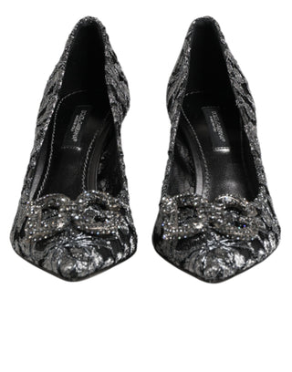 Dolce & Gabbana Silver Lace DG Amore Heels Pumps Shoes