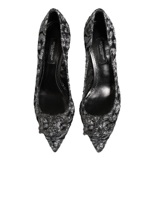 Dolce & Gabbana Silver Lace DG Amore Heels Pumps Shoes