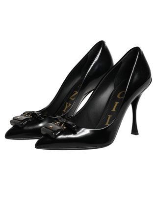 Dolce & Gabbana Black Bag Embellished Heels Pumps Shoes