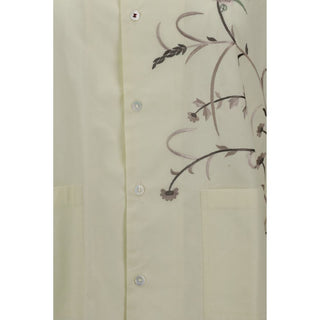 Baziszt Yellow Cotton Pattern Shirt