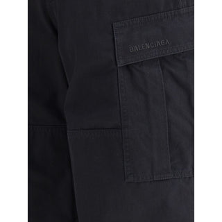 Balenciaga Black Cotton Cargo Pants