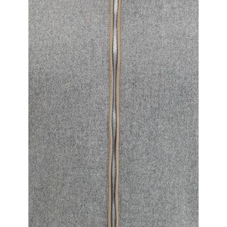 Brunello Cucinelli Gray Wool Full-Length Jacket