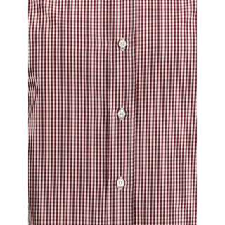 Brunello Cucinelli Red Cotton Pattern Shirt