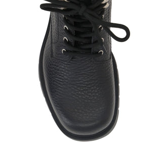 Bottega Veneta Black Calfskin Lace-Up Boots