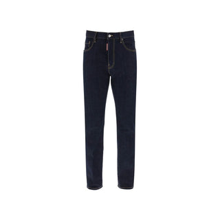 Dsquared² Blue Cotton Straight-Leg Jeans