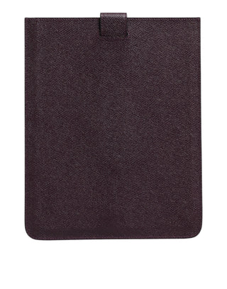 Dolce & Gabbana Dark Brown Leather Logo Plaque Cover Sleeve Tablet Case