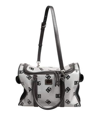 Dolce & Gabbana White DG Logo Pet Carrier Logo Plaque Top Handle Bag