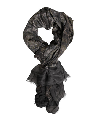 Dolce & Gabbana Multicolor Camouflage Fringes Modal Foulard Scarf